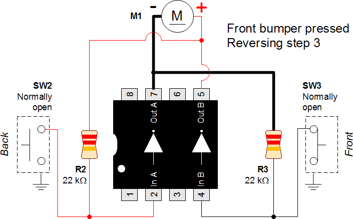 4 Front bumper pressed Reversing step three