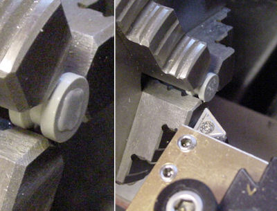 Facing off excess plastic in a lathe