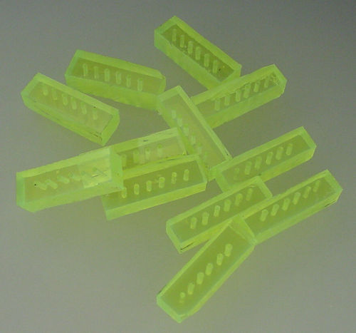 Fluorescent yellow acrylic wire guides