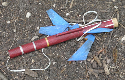 Airframe of model rocket on the ground