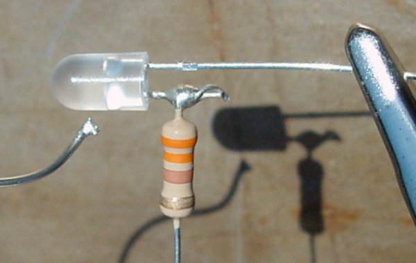 Solder joint formed by solar power.