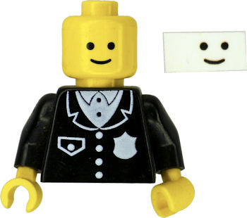 Lego minifig smiley face reproduced on transparent laser printer sticker
